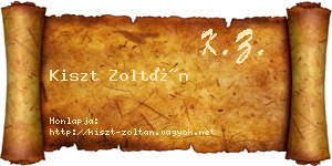 Kiszt Zoltán névjegykártya